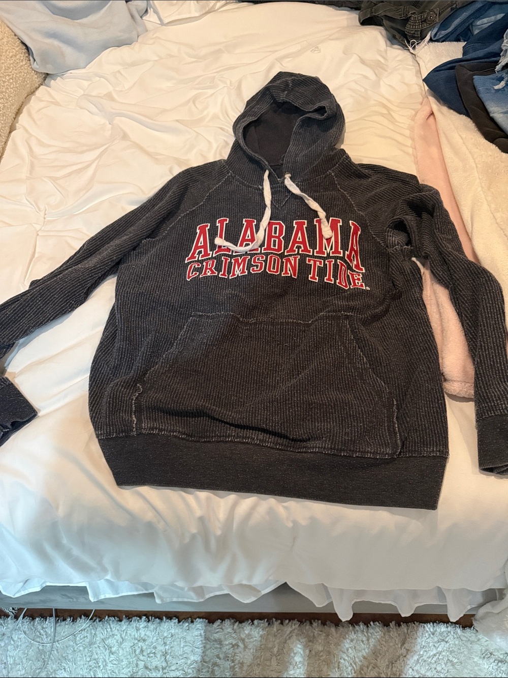 boxercraft Charcoal Hoodie with White Drawstrings
